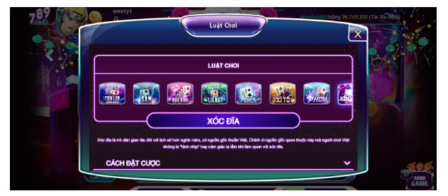 Luật chơi game xóc đĩa đổi thưởng ee88